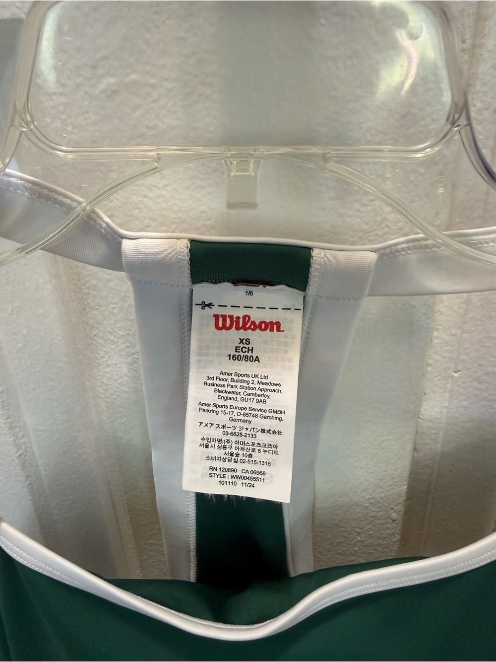 Wilson Womens Forest Green Slice Tennis Dress with white shorts - Picture 3 of 5